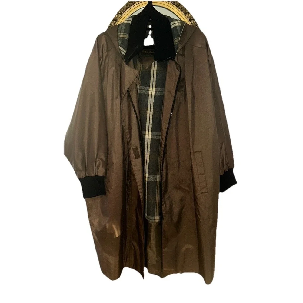 Vintage British Mist Womens Beige Trench‎ Coat Detachable Lining Size 14